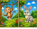 Monkey and Rabbit kids Canvas Painting kit