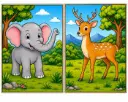 Elephant and Deer kids Canvas painting kit