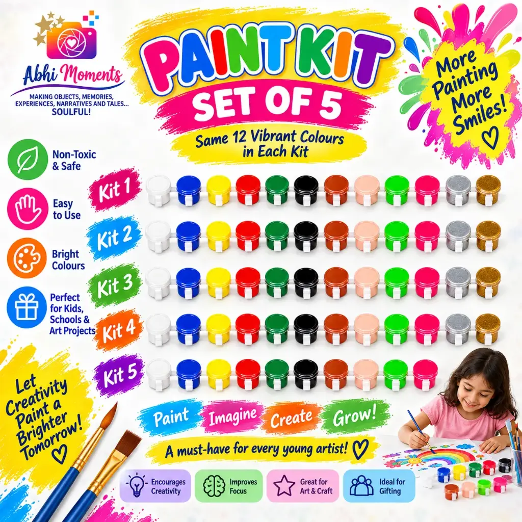 Vibrant Color Painting Set - 12 Colors ( set of 5) 