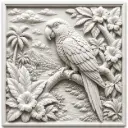 Parrot Image 3d Printed Relief Model 