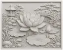 Lotus Image 3d Printed Relief Model 