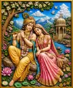 Lord Krishna & Radha Decorative Figurine 3D Painting Set
