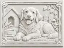 DOG Image 3d Printed Relief Model 