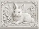 RABBIT Image 3d Printed Relief Model