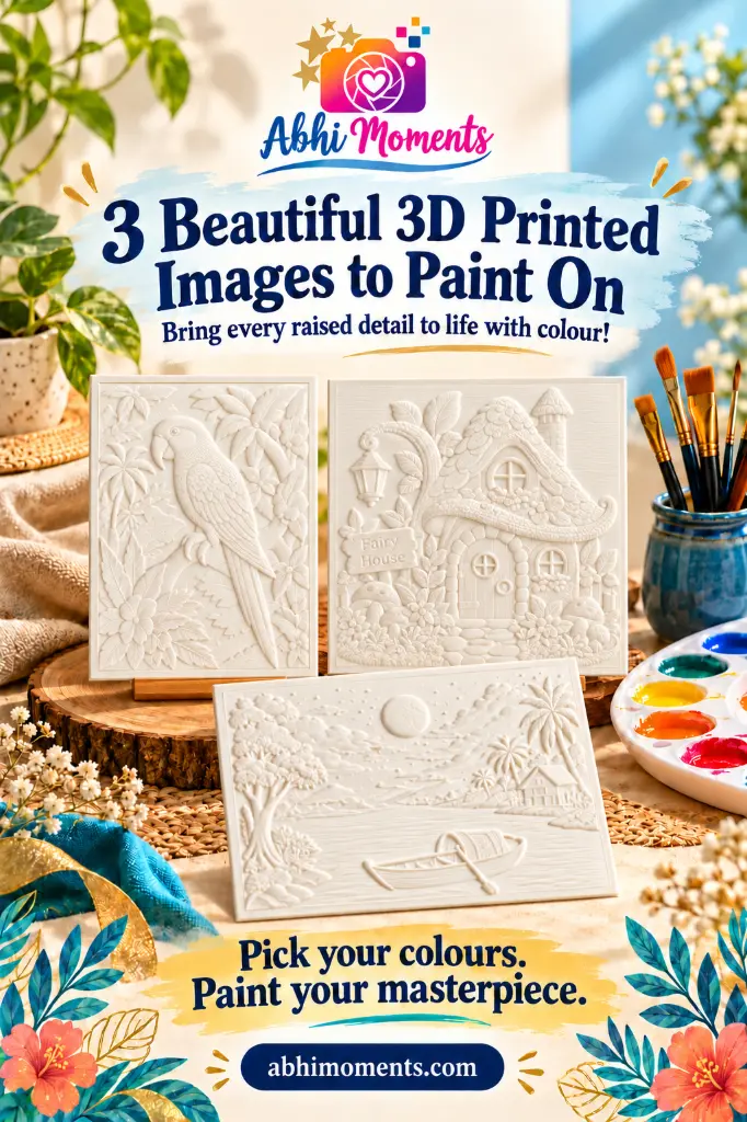 PARROT, HOUSE and SCENARY - Beautiful 3d PRINTED Paint sets