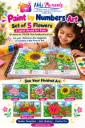 Paint by Numbers – Floral Collection | Set of 5 THICK CARDBOARDS 