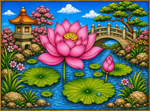 Lotus Flower Canvas Painting Kit